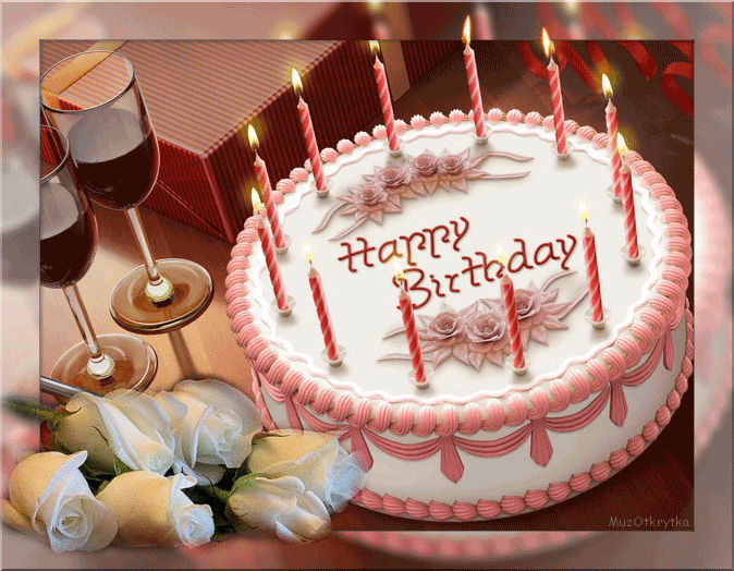 Walt Disney - Happy, Happy Birthday to You. музыкальная открытка. Анимационная картинка корзина с цветами