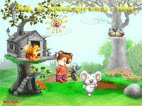 музыкальная открытка для детей, мышка танцует мишка белочка воробьи на опушке леса, анимационная открытка для детей