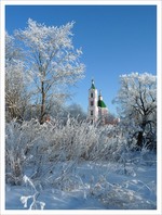 музыкальная открытка крещение, картинка зима снег церковь храм