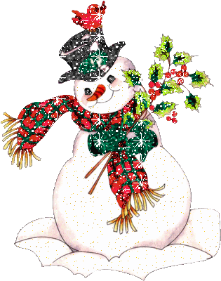 новогодняя анимационная картинка  весёлый снеговик с кодом.
