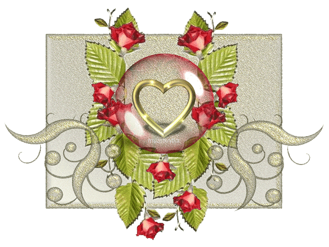 Анимация розы сердце блестящий фон
