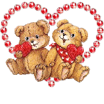 Анимация два медведя сердечки с кодом