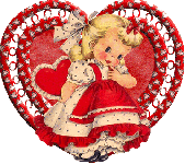 анимашка в день святого Валентина,девочка с сердцем