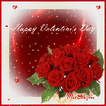 валентинов день, музыкальная открытка с кодом, анимация красные розы 14 февраля, анимационная открытка