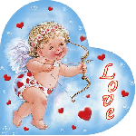 валентинов день, святой валентин, 14 февраля, валентинка с ангелом, анимационная открытка