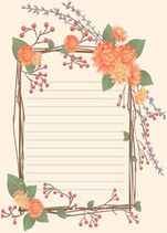 красивая бумага для писем, цветы, распечатать, шаблоны